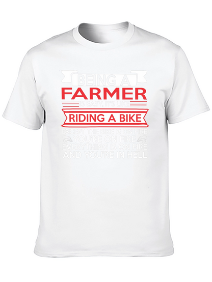Funny Farmer T-Shirt: Riding a Bike in Hell
