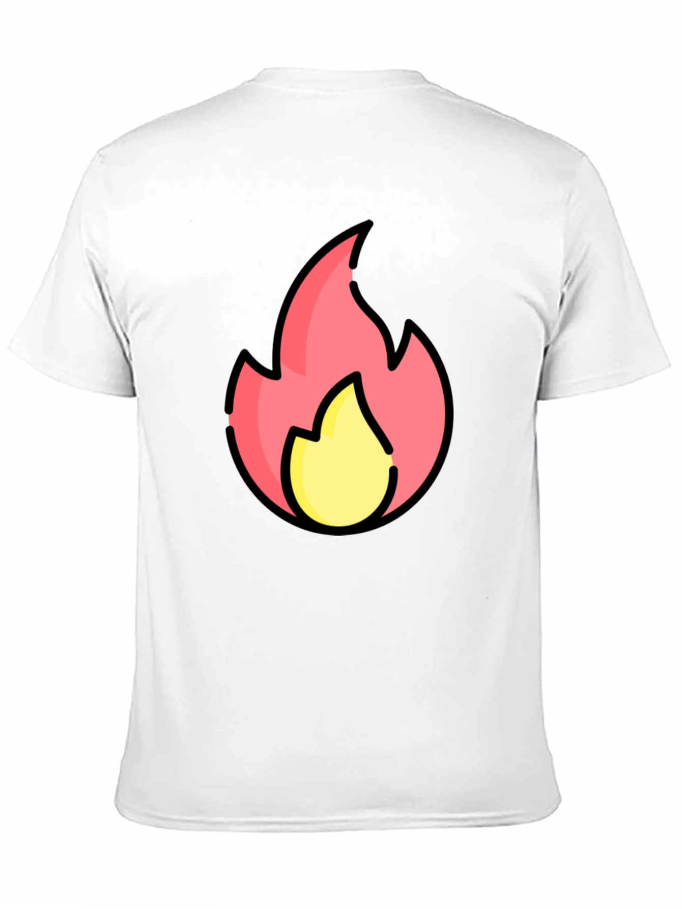 Cartoon Flame Graphic Black T-Shirt
