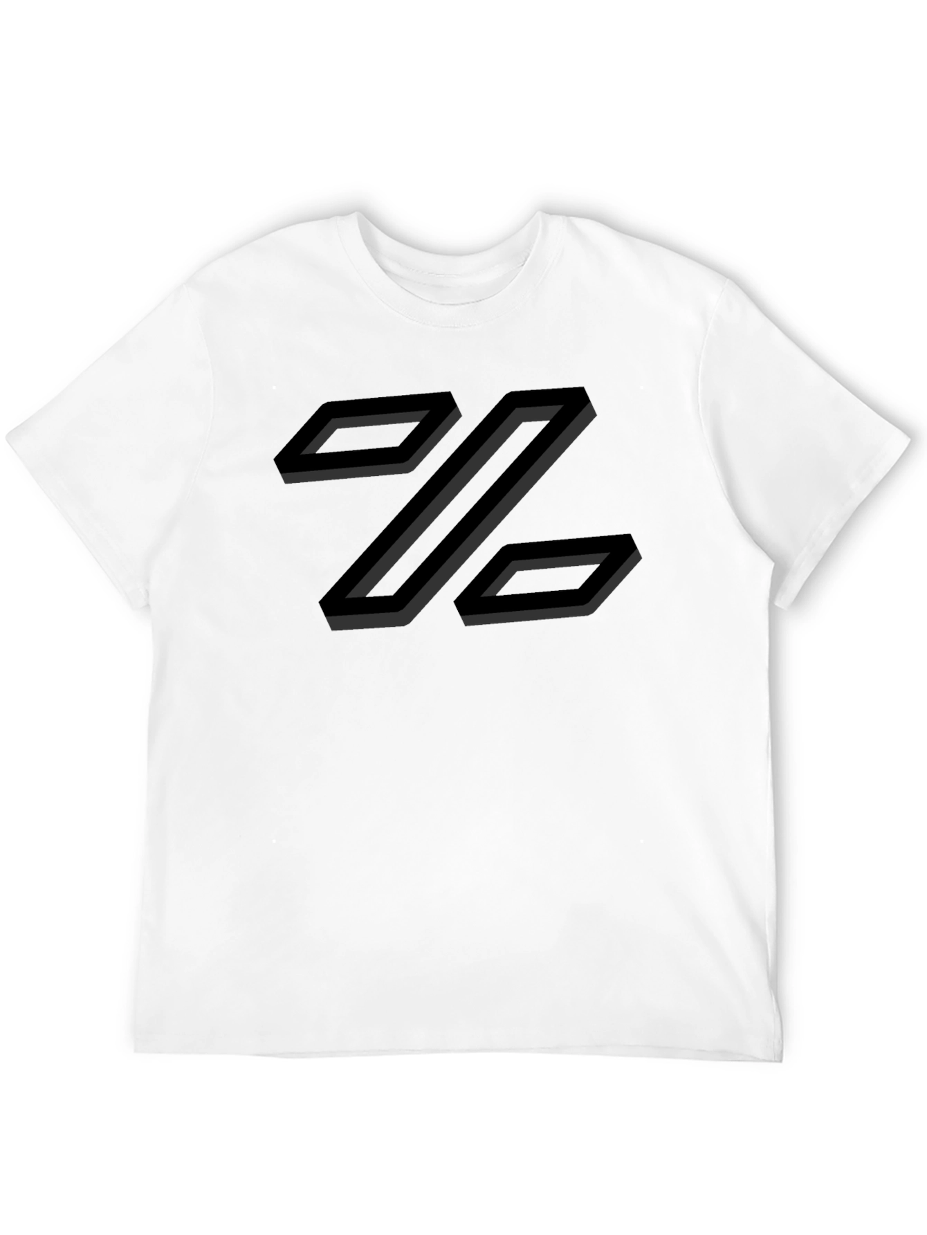 Abstract Geometric Z Design T-Shirt - Black
