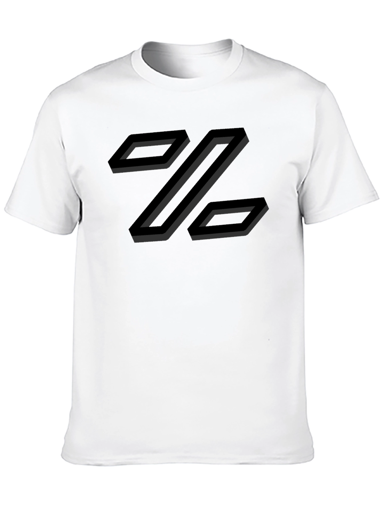 Abstract Geometric Z Design T-Shirt - Black