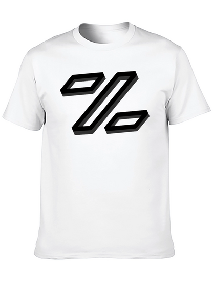 Abstract Geometric Z Design T-Shirt - Black