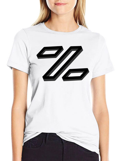 Abstract Geometric Z Design T-Shirt - Black