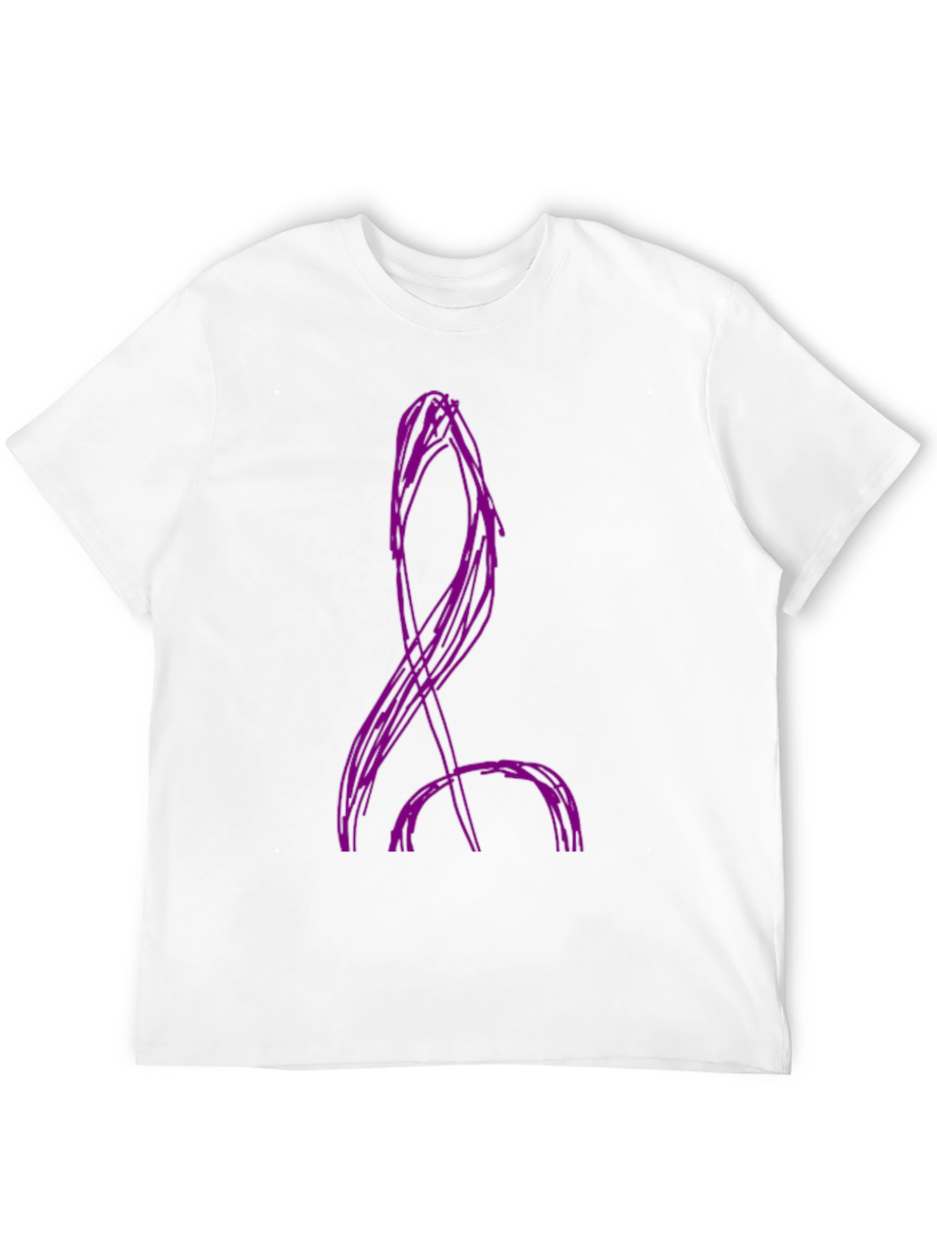 Abstract Purple Design Black Cotton T-Shirt