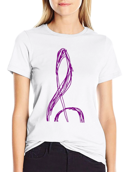 Abstract Purple Design Black Cotton T-Shirt
