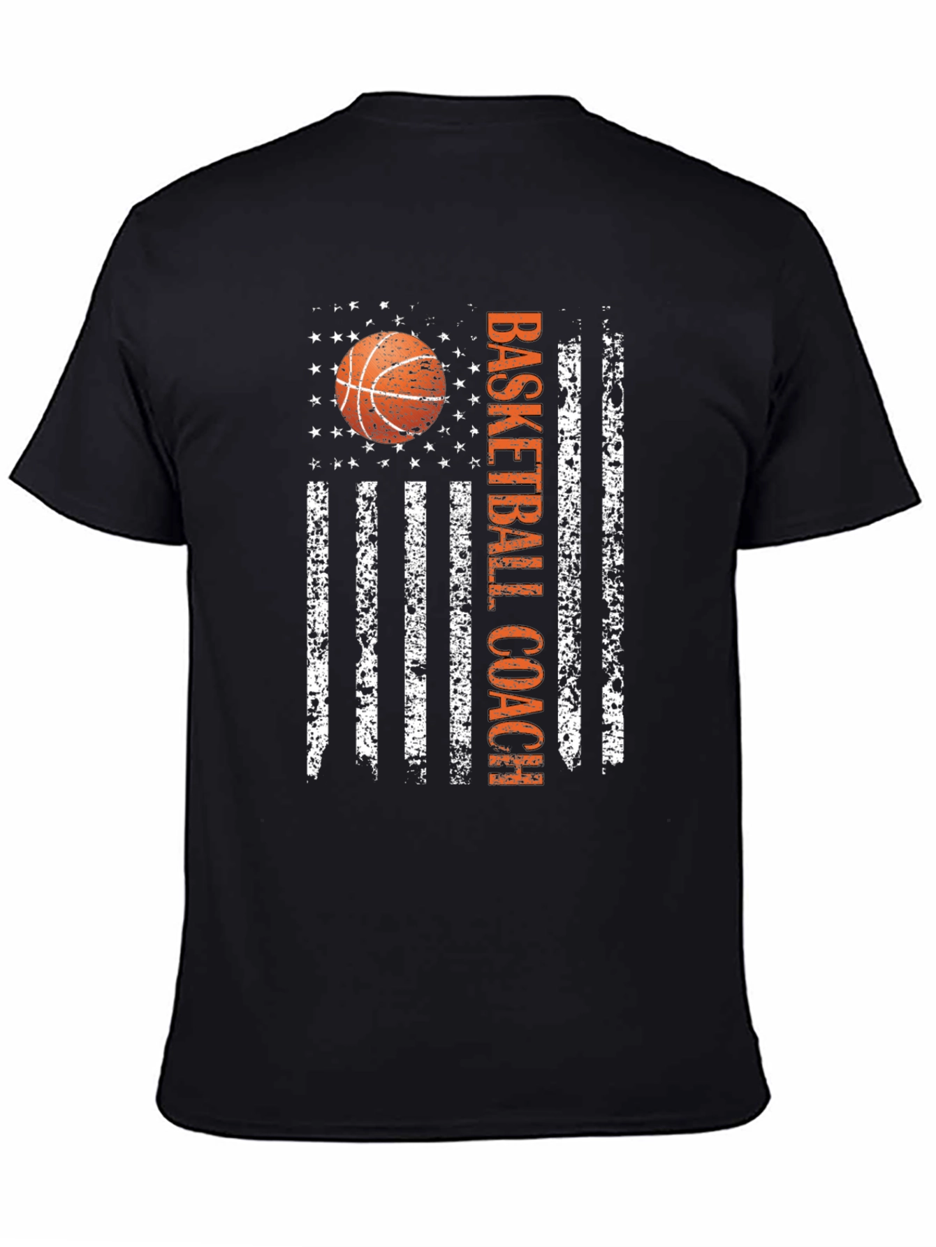 Basketball Coach American Flag Graphic T-Shirt