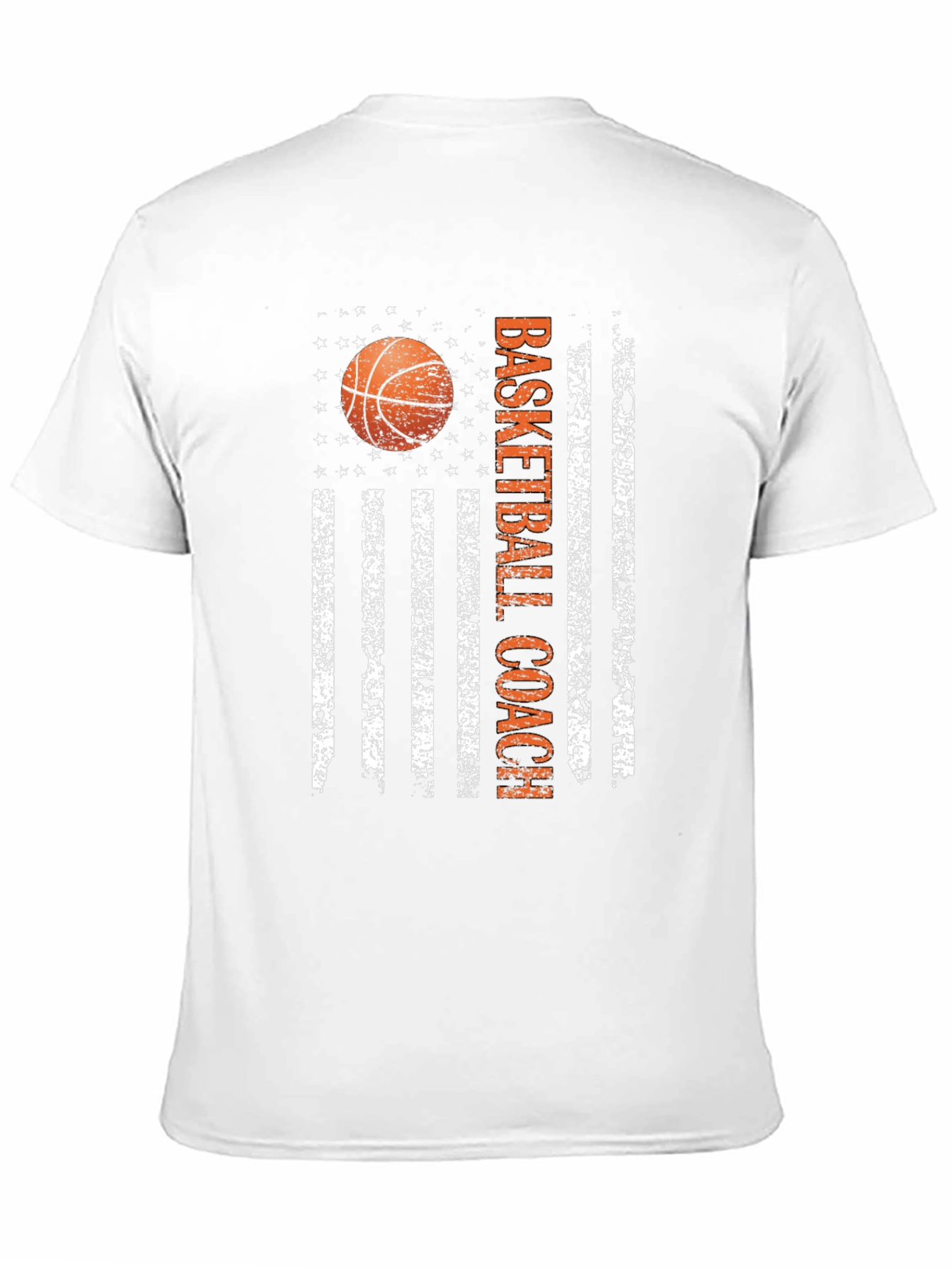 Basketball Coach American Flag Graphic T-Shirt