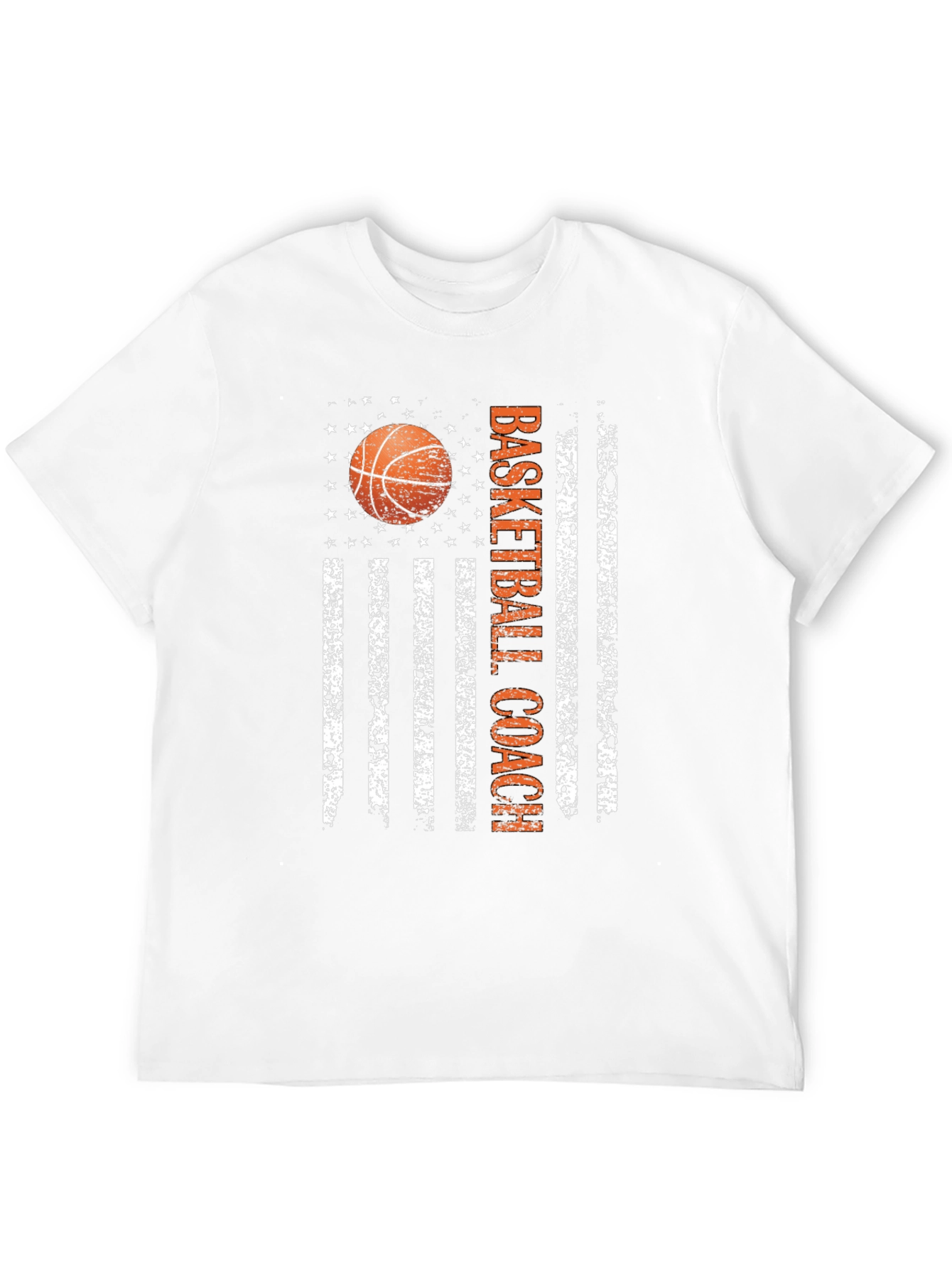 Basketball Coach American Flag Graphic T-Shirt