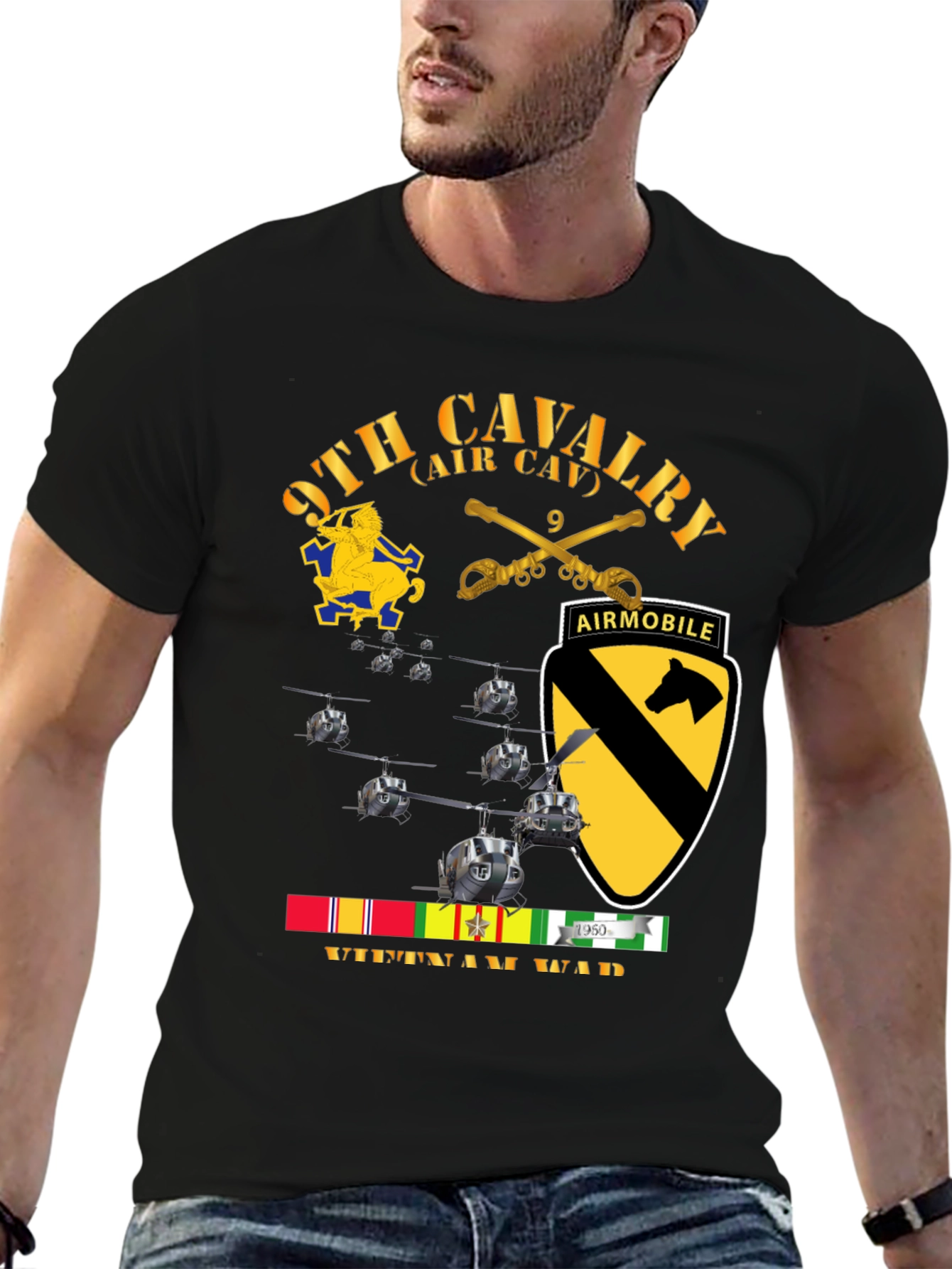 9th Cavalry Air Mobile Vietnam War T-Shirt