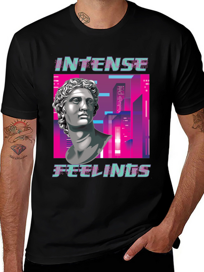 Intense Feelings Vaporwave Style Black T-Shirt