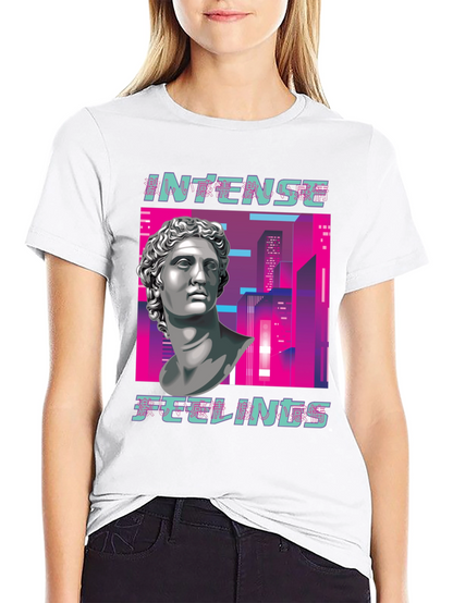 Intense Feelings Vaporwave Style Black T-Shirt