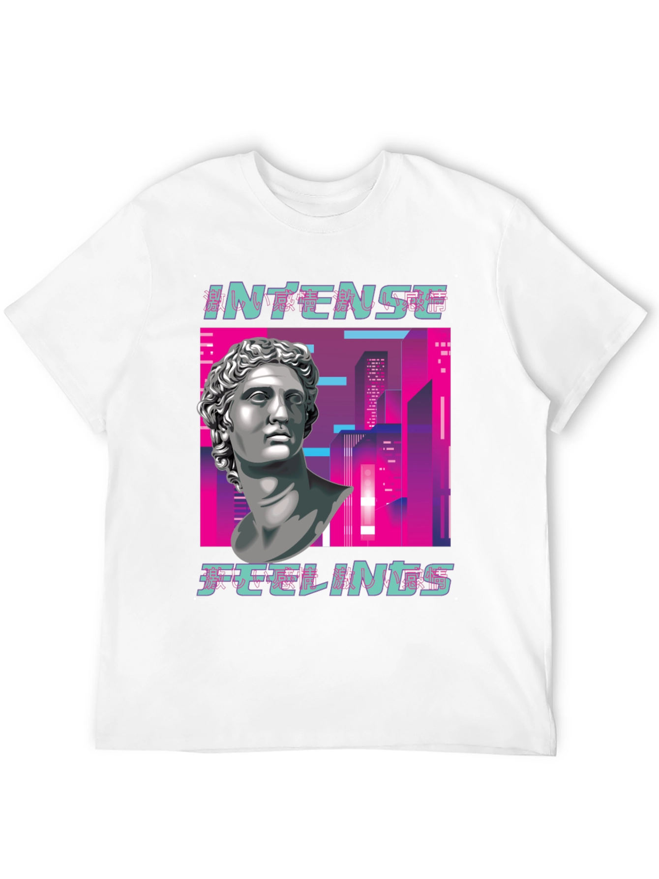 Intense Feelings Vaporwave Style Black T-Shirt