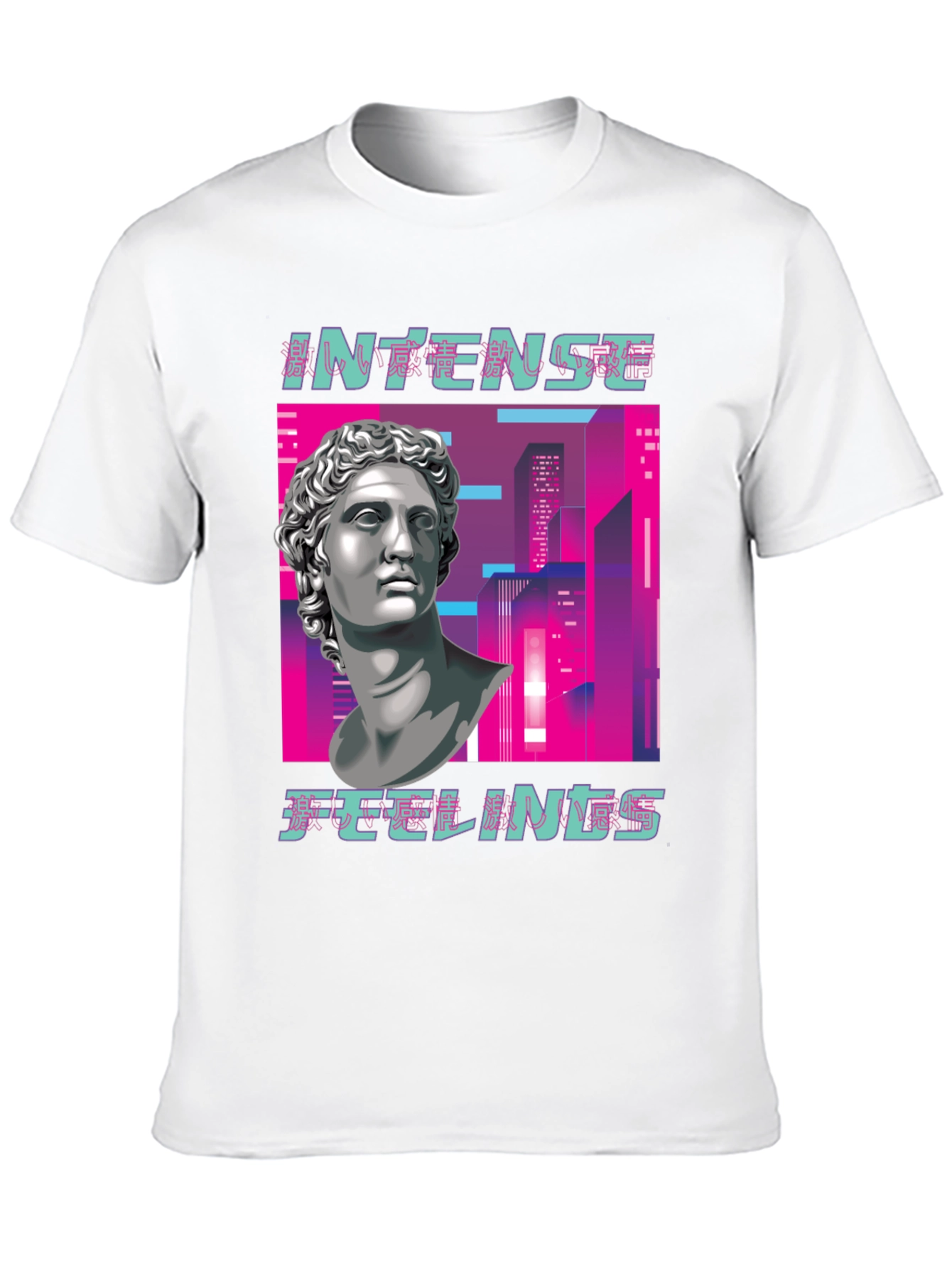 Intense Feelings Vaporwave Style Black T-Shirt