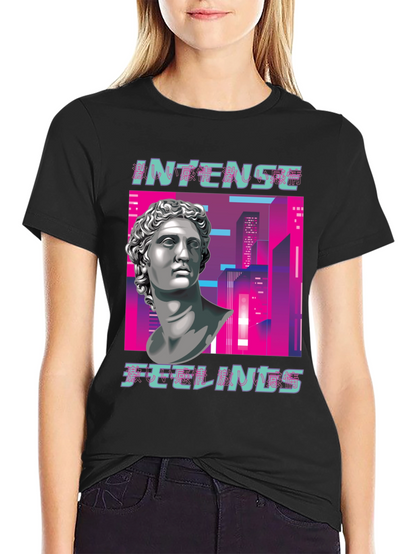 Intense Feelings Vaporwave Style Black T-Shirt