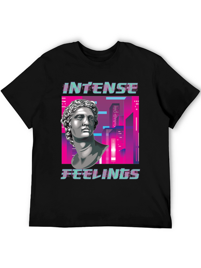 Intense Feelings Vaporwave Style Black T-Shirt
