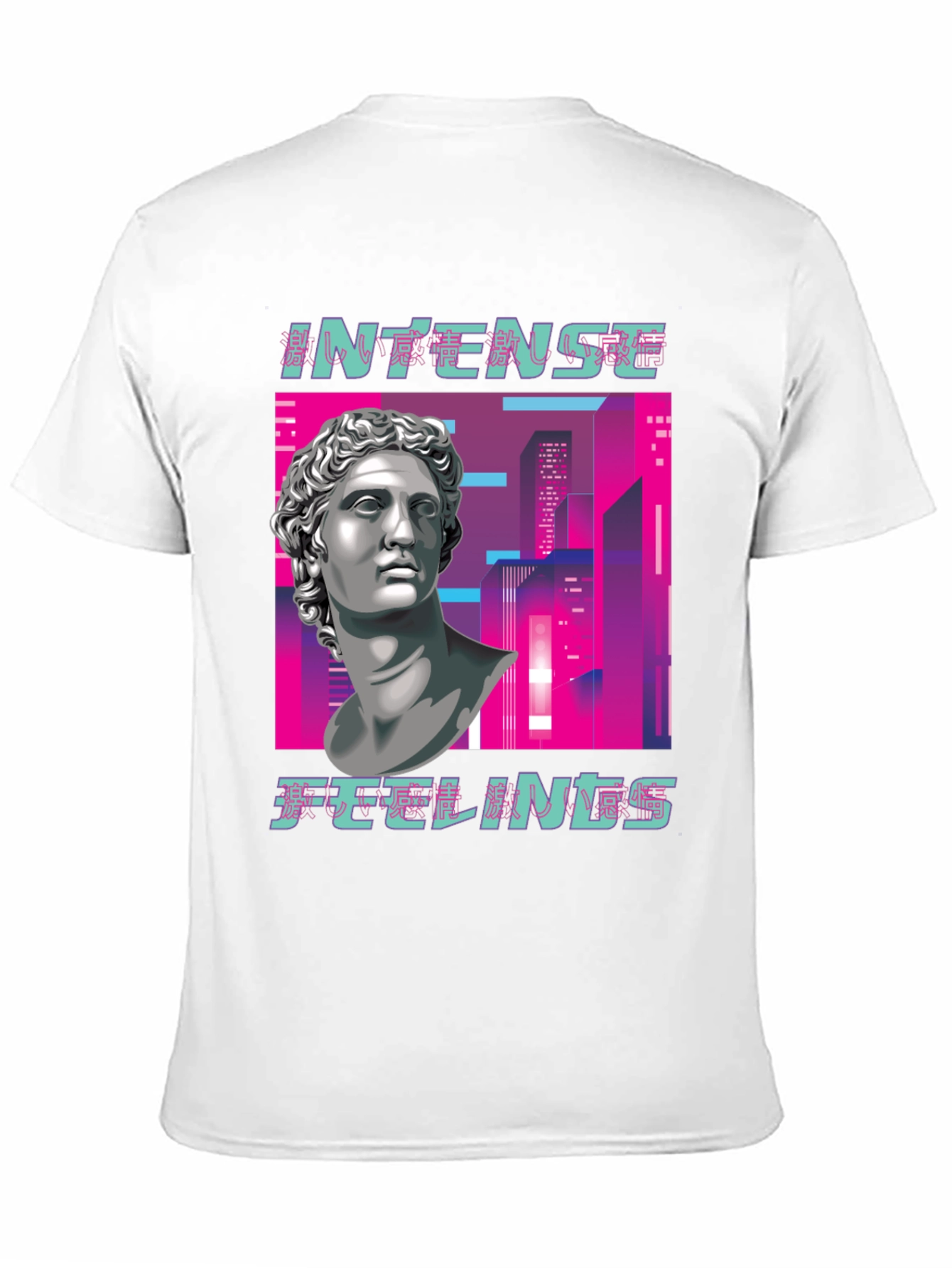 Intense Feelings Vaporwave Style Black T-Shirt