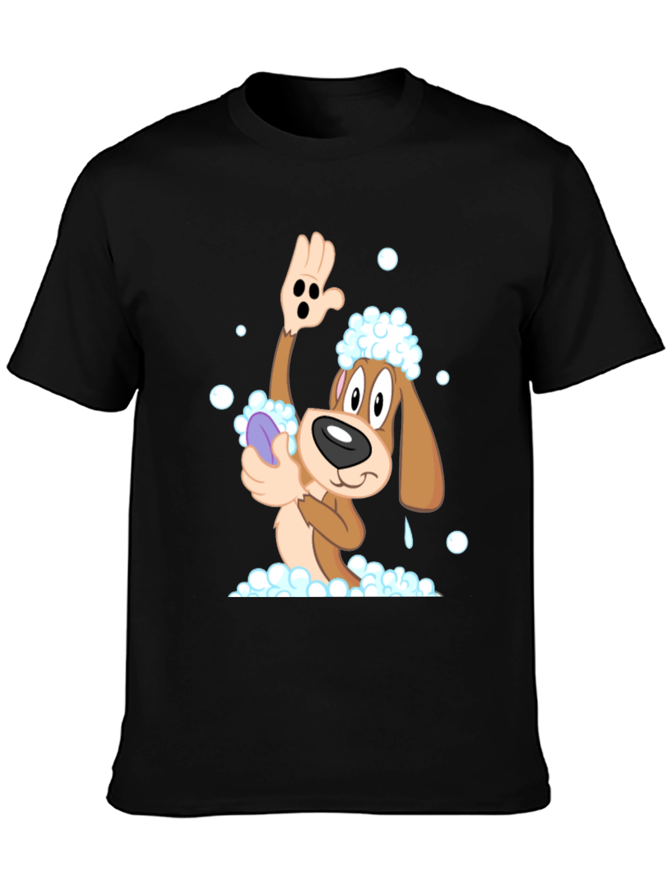 Cartoon Dog T-Shirt: Bath Time Fun!