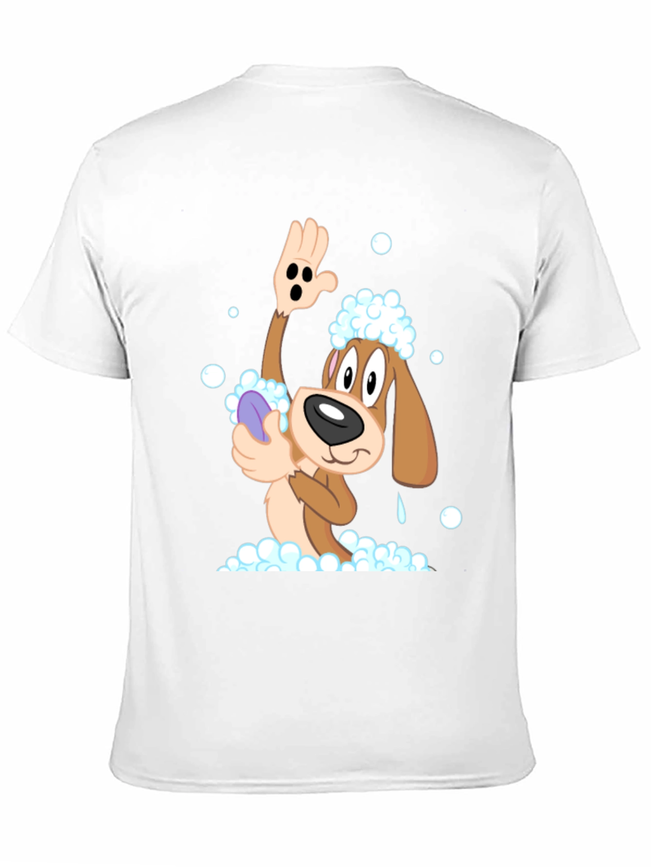 Cartoon Dog T-Shirt: Bath Time Fun!