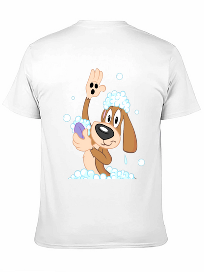 Cartoon Dog T-Shirt: Bath Time Fun!