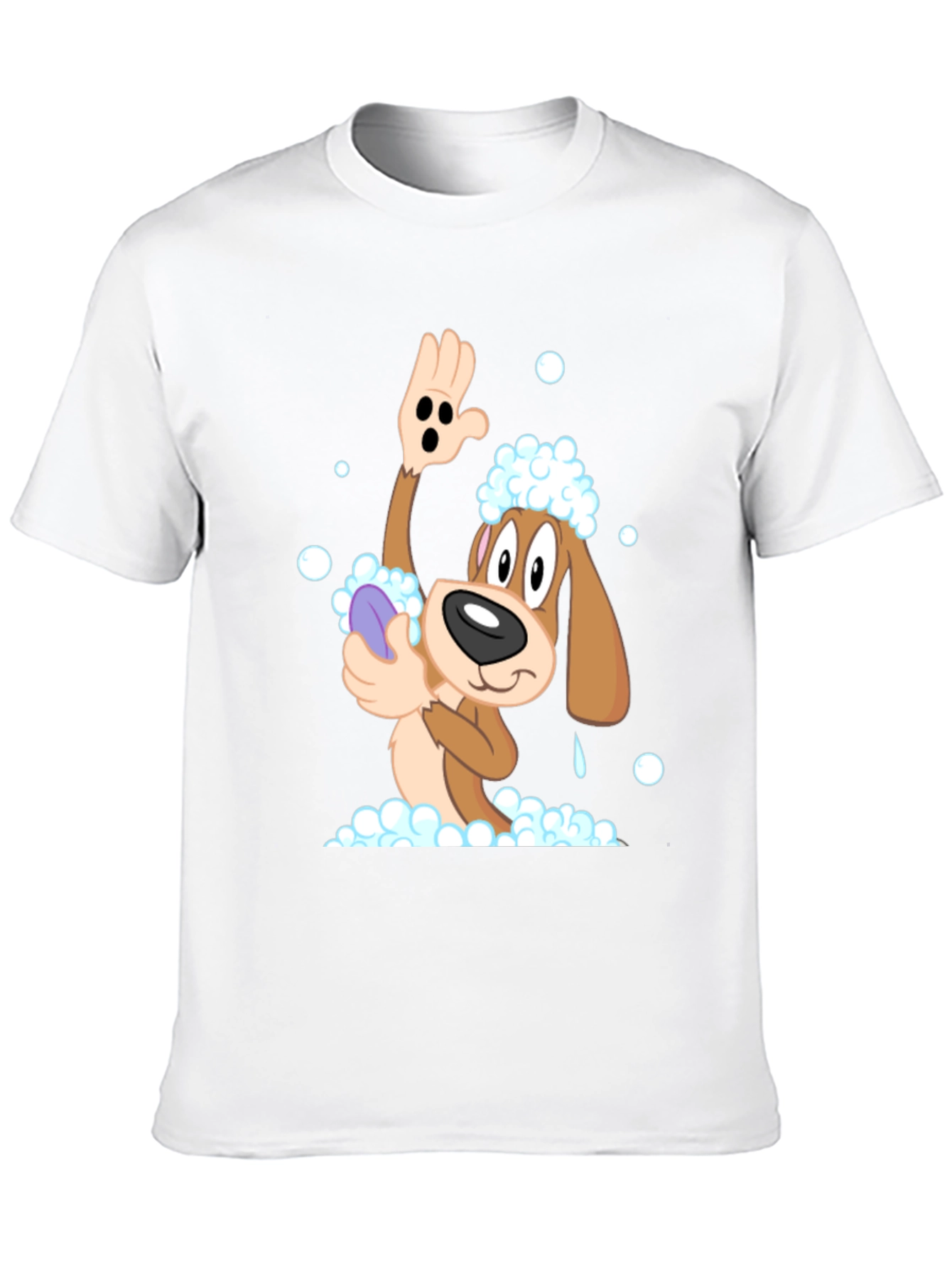 Cartoon Dog T-Shirt: Bath Time Fun!