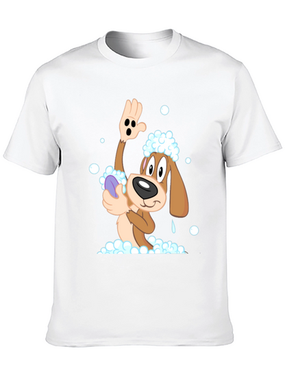 Cartoon Dog T-Shirt: Bath Time Fun!