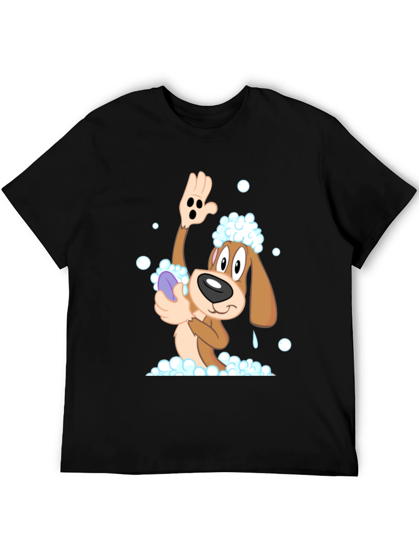 Cartoon Dog T-Shirt: Bath Time Fun!