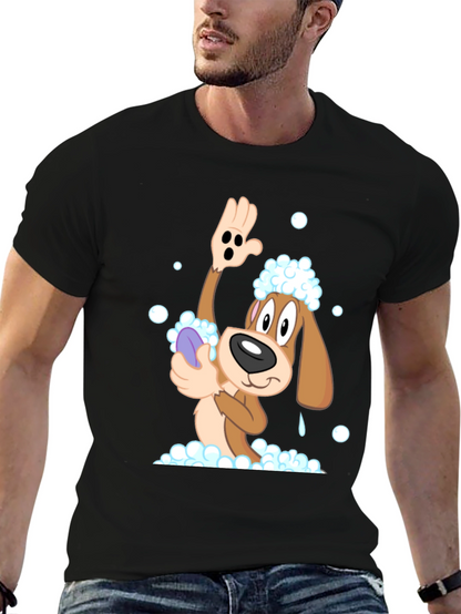Cartoon Dog T-Shirt: Bath Time Fun!