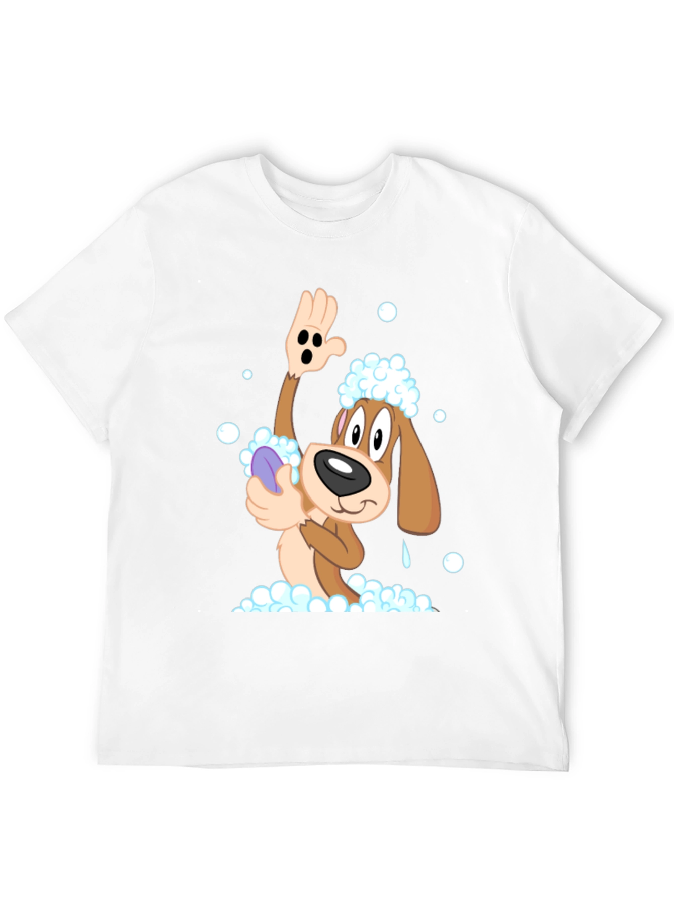 Cartoon Dog T-Shirt: Bath Time Fun!