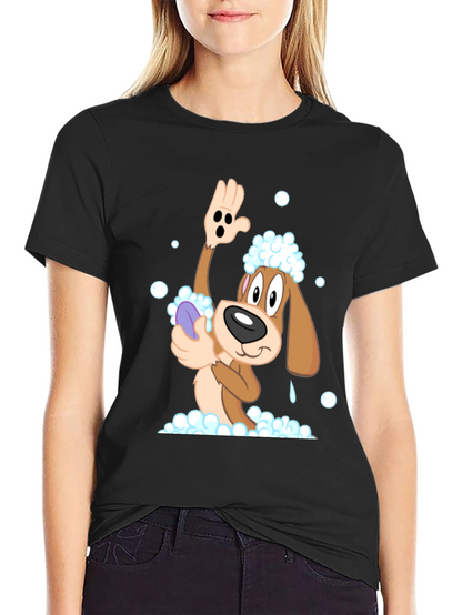 Cartoon Dog T-Shirt: Bath Time Fun!