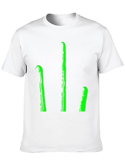 Mens Black T-Shirt with Green Stylized Trident Design