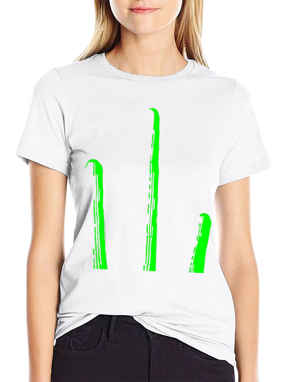 Mens Black T-Shirt with Green Stylized Trident Design