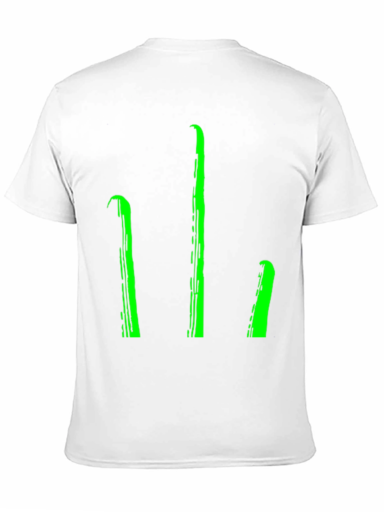 Mens Black T-Shirt with Green Stylized Trident Design