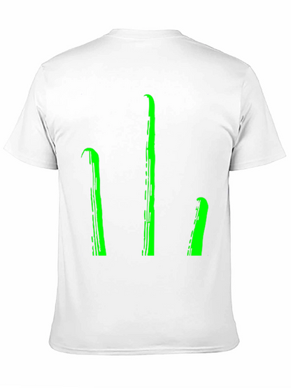 Mens Black T-Shirt with Green Stylized Trident Design