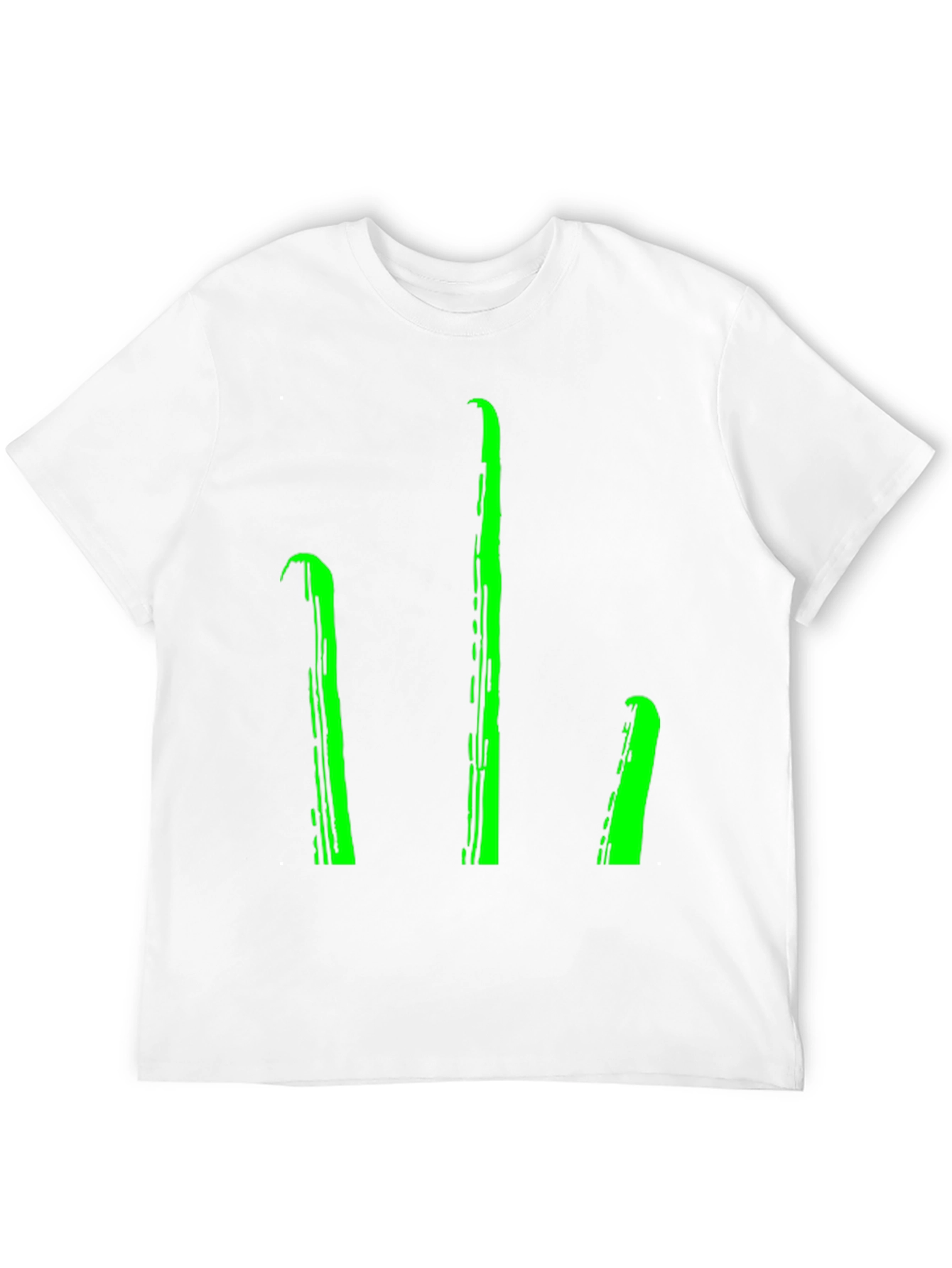 Mens Black T-Shirt with Green Stylized Trident Design