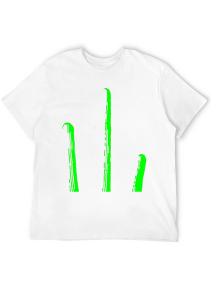 Mens Black T-Shirt with Green Stylized Trident Design
