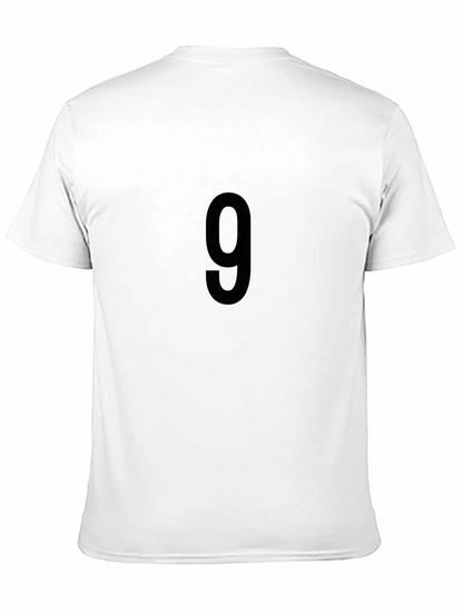 Classic Black T-Shirt with Bold Number 9 Graphic