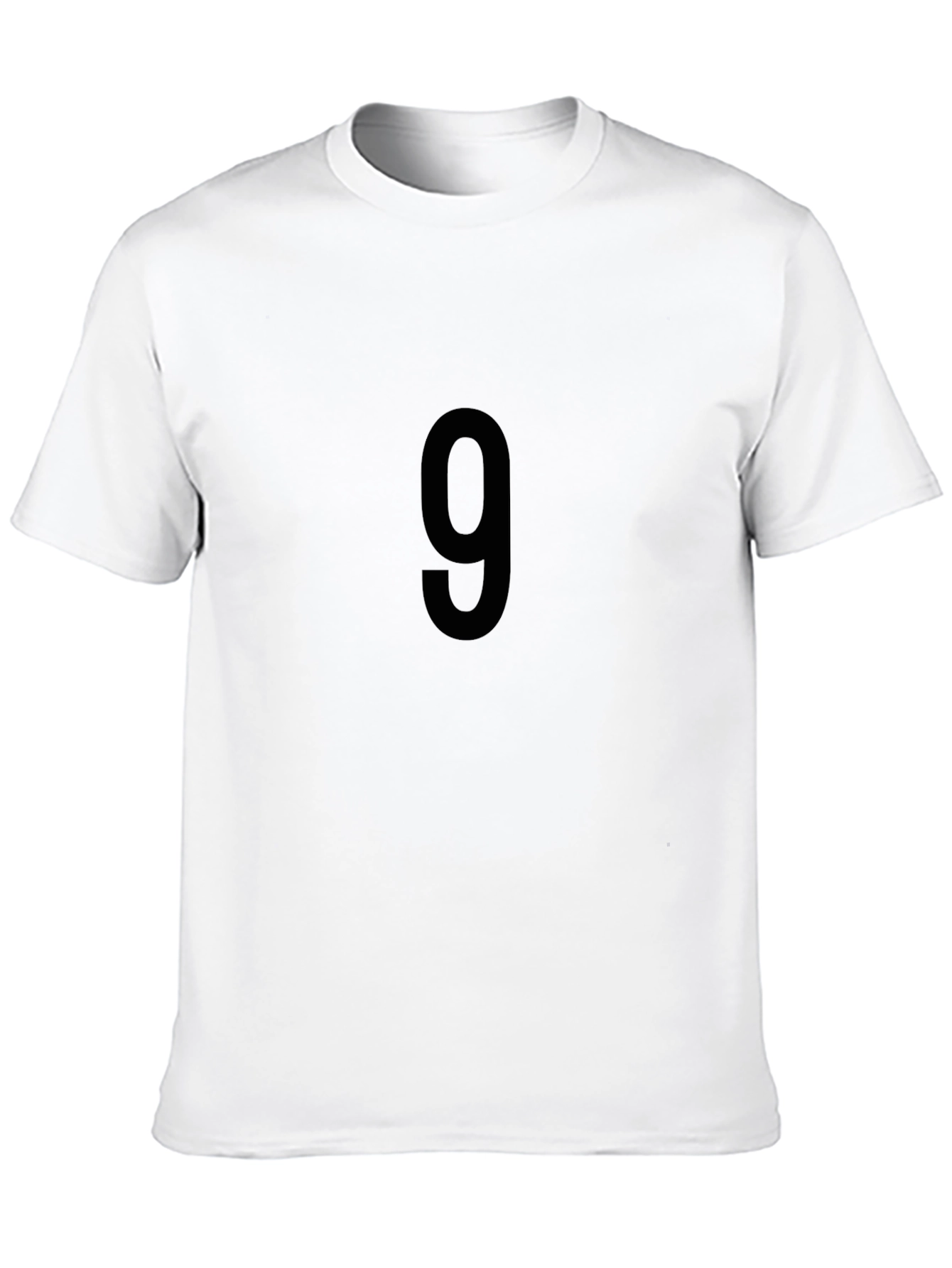 Classic Black T-Shirt with Bold Number 9 Graphic