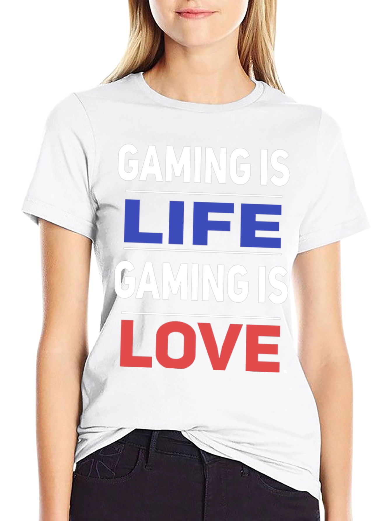 Gaming is Life Gaming is Love - Black T-Shirt