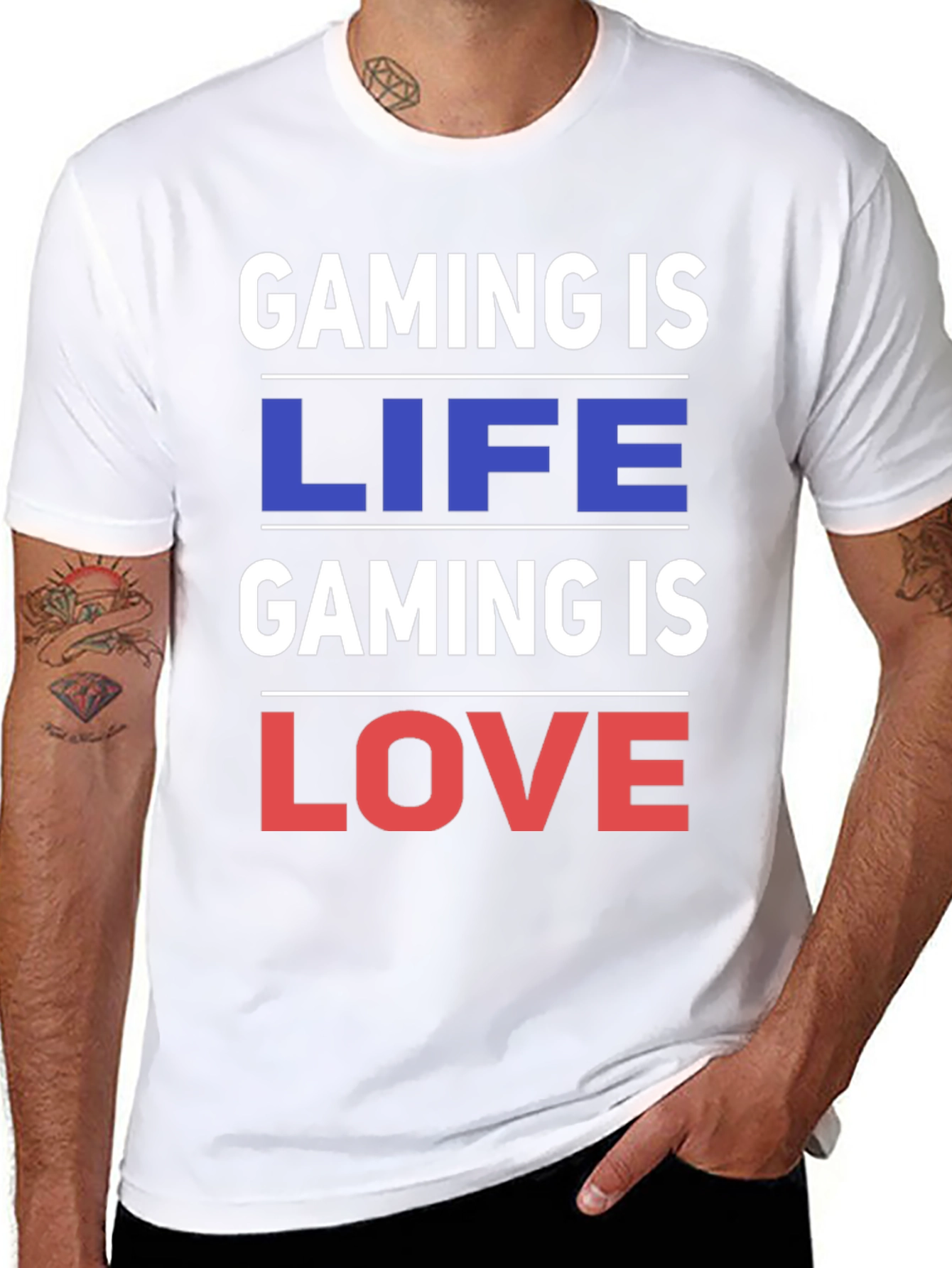Gaming is Life Gaming is Love - Black T-Shirt
