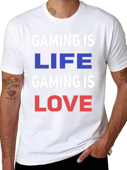 Gaming is Life Gaming is Love - Black T-Shirt