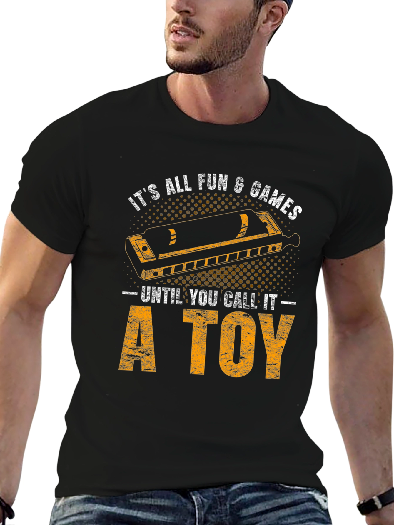 Harmonica T-Shirt: Its All Fun & Games...