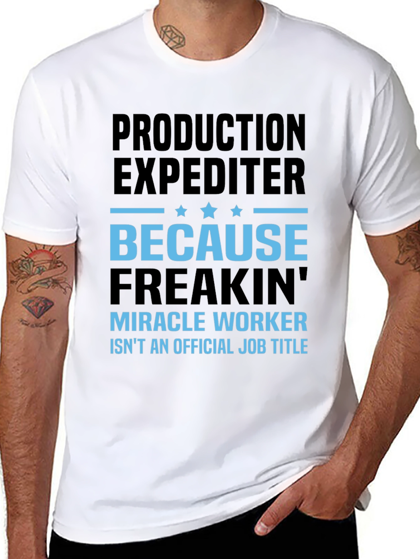 Production Expediter Miracle Worker Funny Job Title T-Shirt