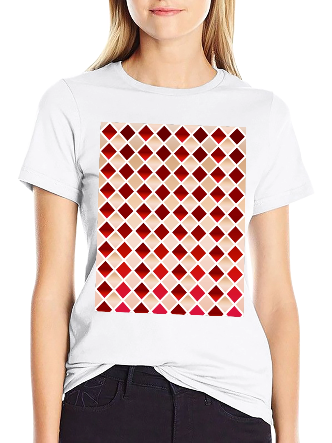 Stylish Diamond Pattern T-Shirt