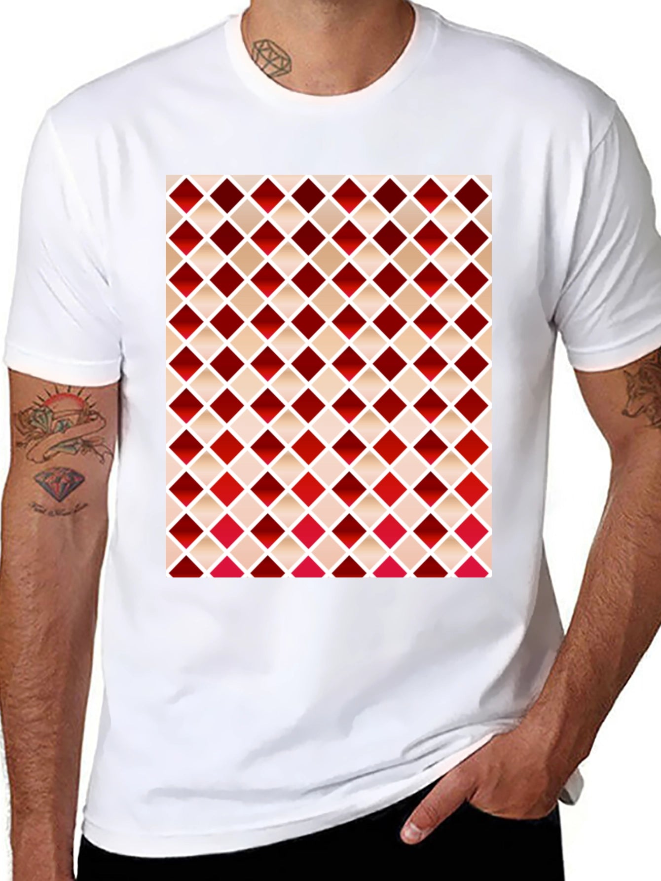 Stylish Diamond Pattern T-Shirt