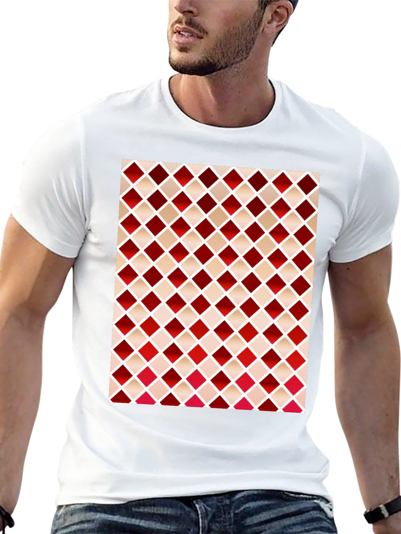 Stylish Diamond Pattern T-Shirt