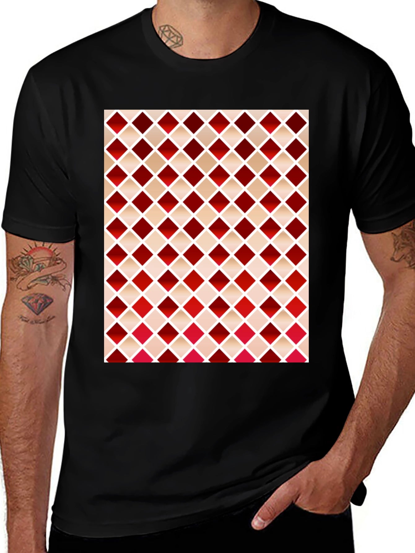 Stylish Diamond Pattern T-Shirt