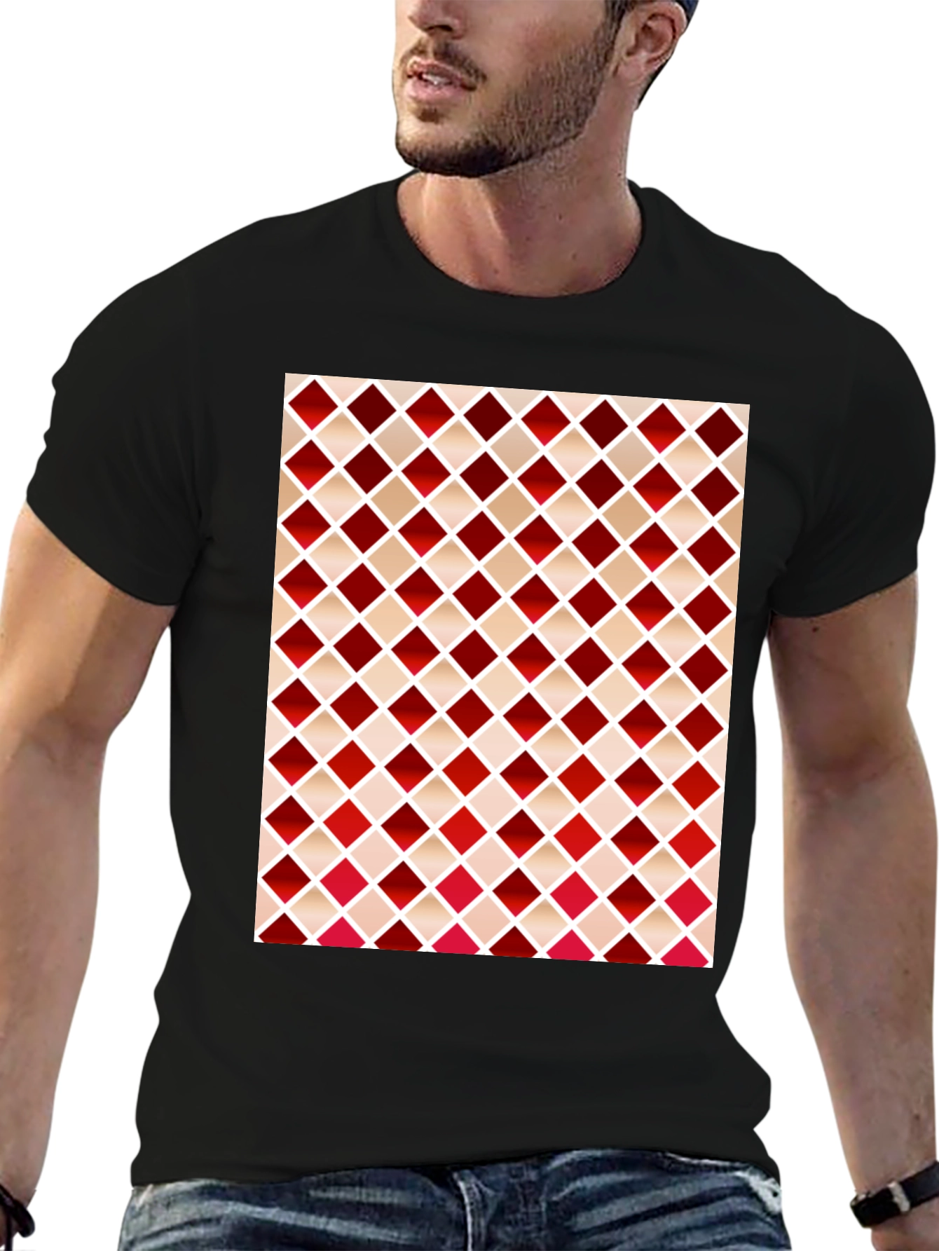 Stylish Diamond Pattern T-Shirt