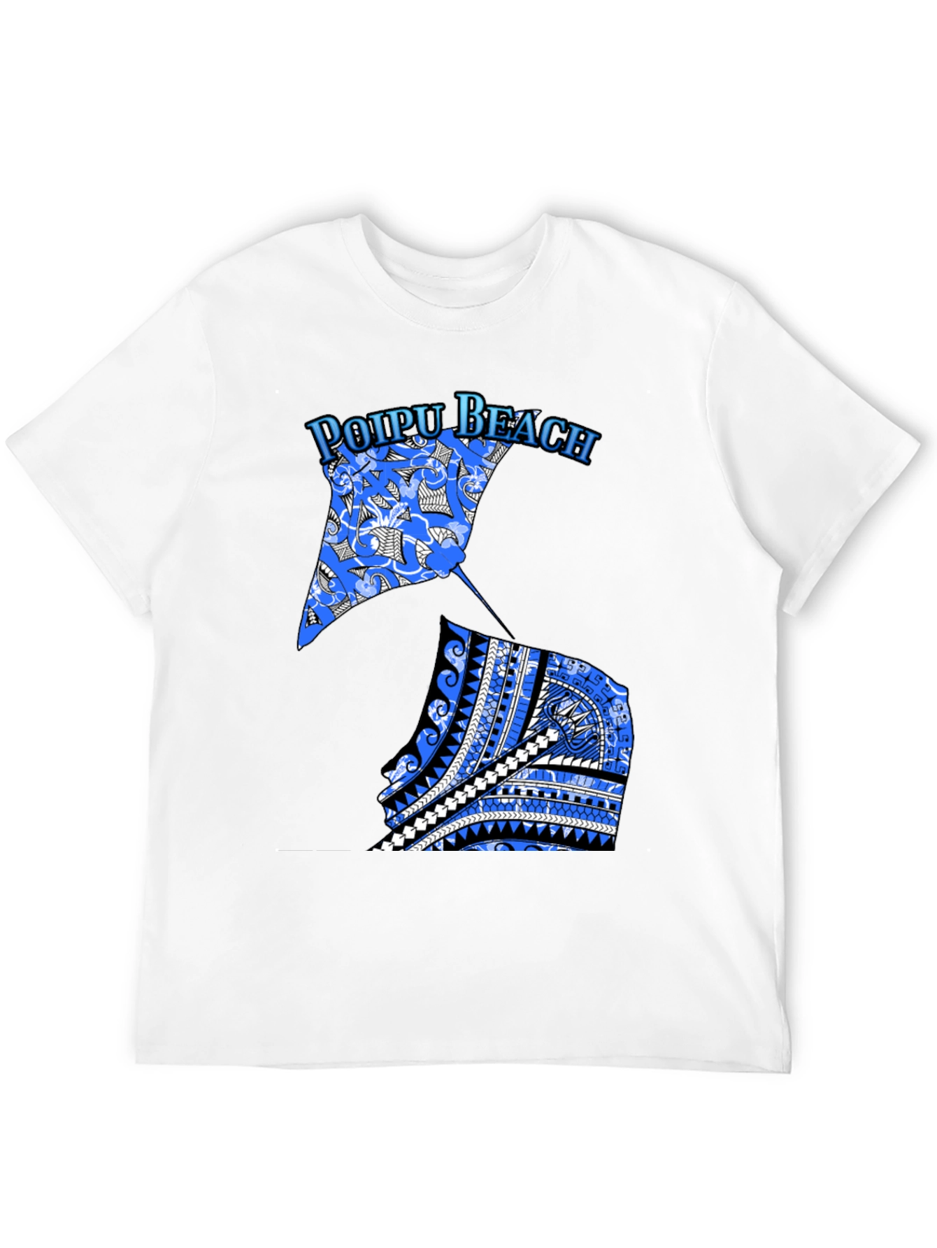 Poipu Beach Manta Ray Graphic Tee - Black