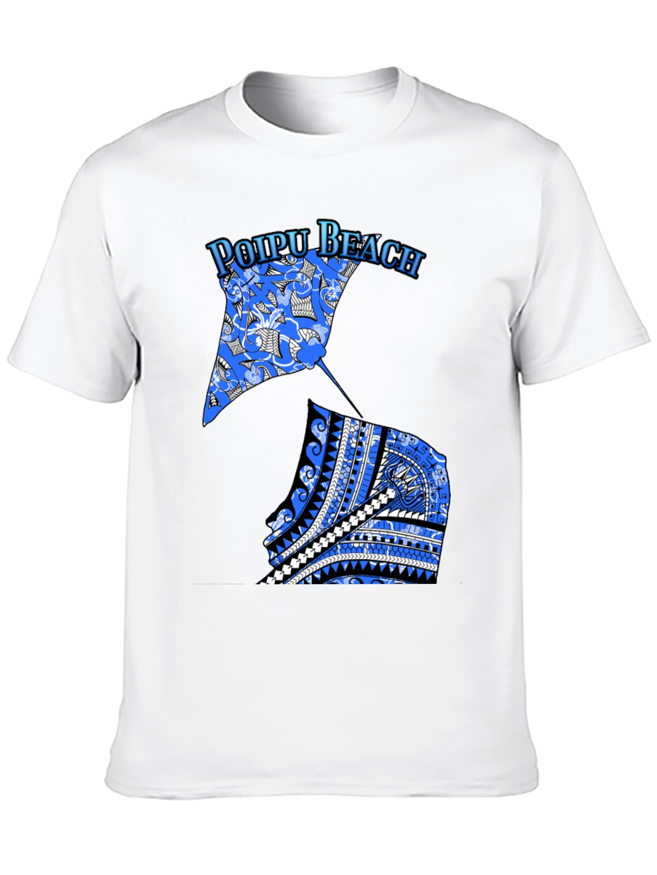 Poipu Beach Manta Ray Graphic Tee - Black