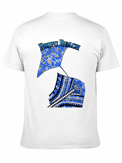 Poipu Beach Manta Ray Graphic Tee - Black