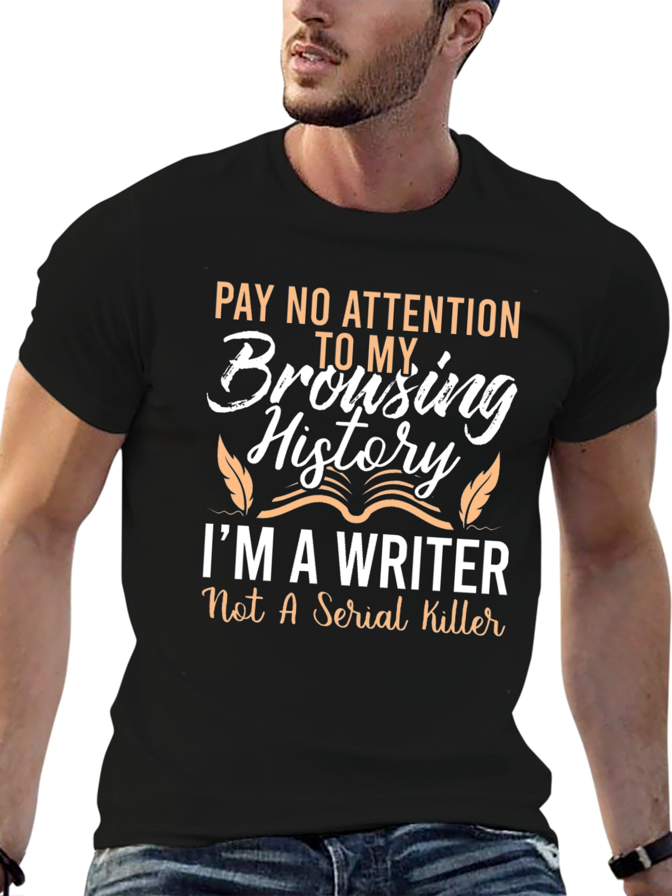 Writer Browsing History T-Shirt - Funny Novelty Tee